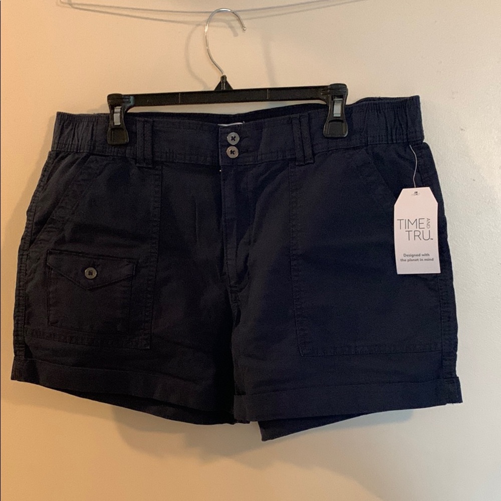 Time and Tru Blue Cargo Shorts with Belt Loops